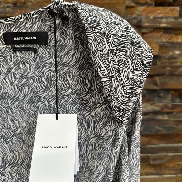 ISABEL MARANT Wrap-Effect Printed Mini Dress Size 38 - Picture 12 of 16